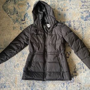 Gap Black Puffer hip-length Jacket sz M